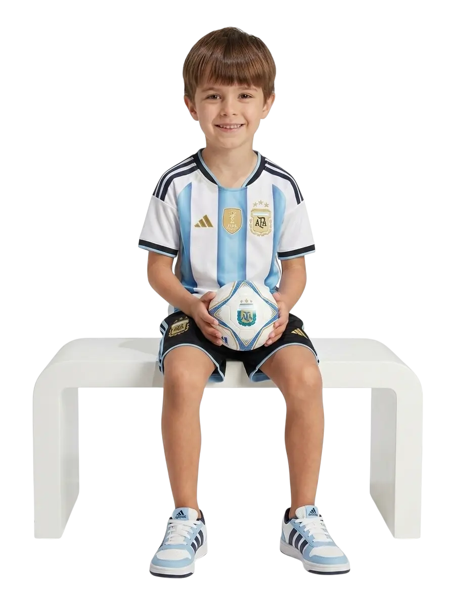 Conjunto Argentina 2026 Local Infantil / Juvenil 3 a 14 años
