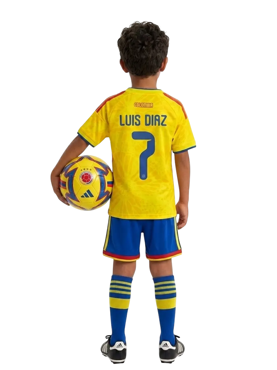 Conjunto Colombia Local 2026 Luis Díaz Infantil / Juvenil 3 a 14 años