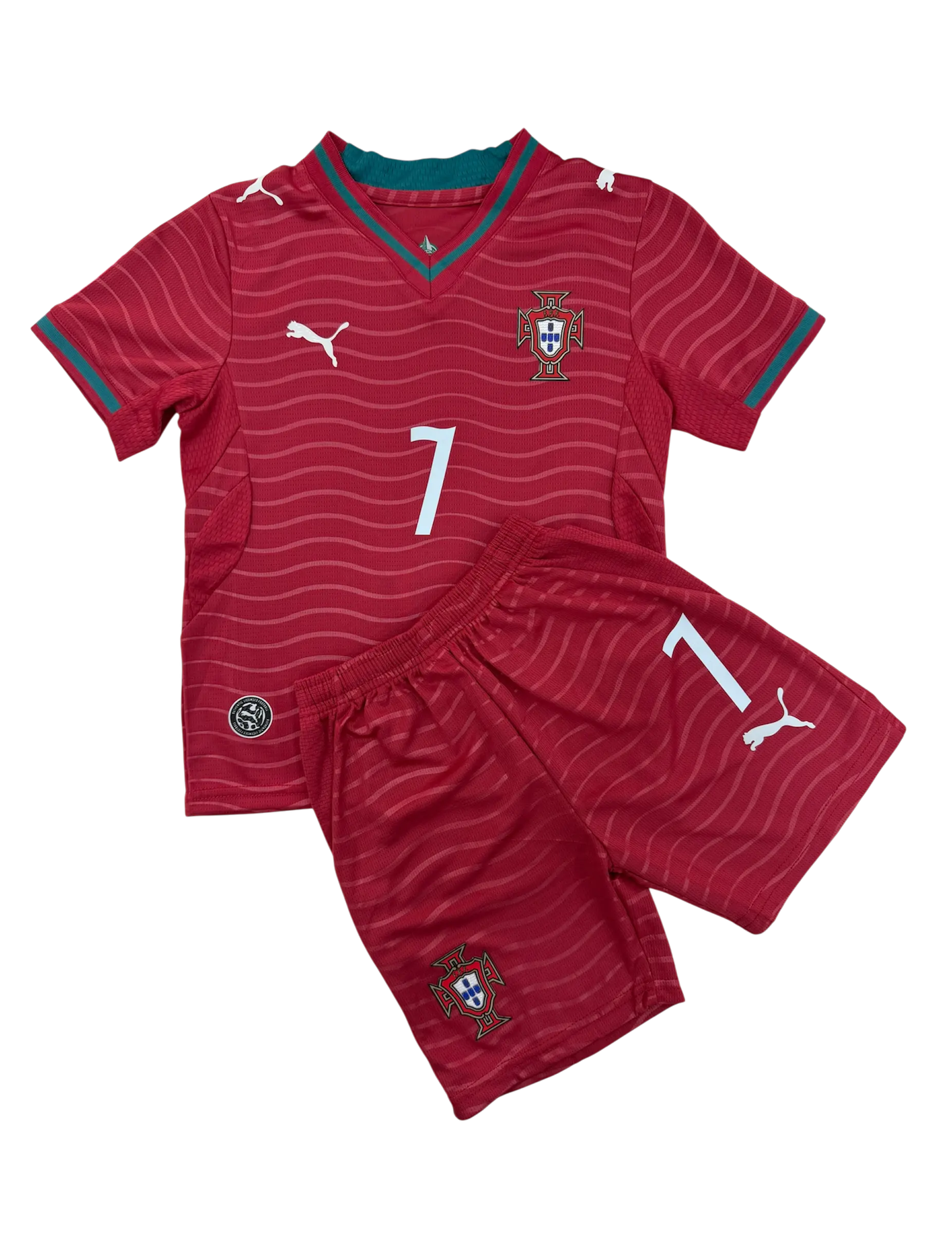 Conjunto Portugal Local Ronaldo Infantil / Juvenil 3 a 14 años